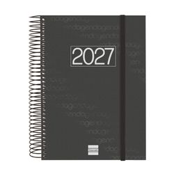 Agenda espiral Year 2027  1 Dia Página E10 155x212mm Negro