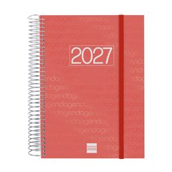 Agenda espiral Year 2027  1 Dia Página E10 155x212mm Rojo
