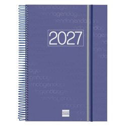 Agenda espiral Year 2027  1 Dia Página E40 210x297mm Azul
