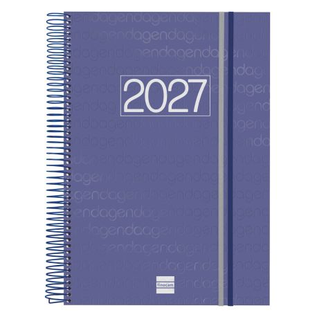 Agenda espiral Year 2027 1 Dia Página E40 210x297mm Azul