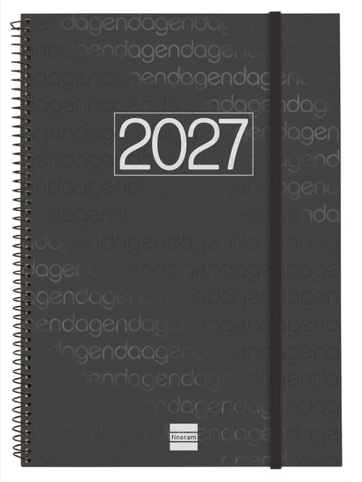 Agenda espiral Year 2027 Semana Vista Horizontal 210X297mm E40 Negro