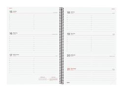 Agenda espiral Year 2027 Semana Vista Horizontal 210X297mm E40 Negro