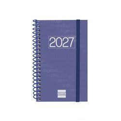 Agenda espiral Year 2027 Semana Vista Horizontal 79x127mm E3 Azul