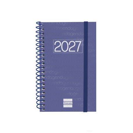 Agenda espiral Year 2027 Semana Vista Horizontal 79x127mm E3 Azul