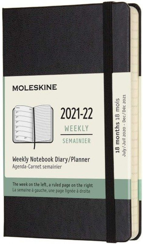 Agenda moleskine tapa dura, semana vista en dos tamaños y colores