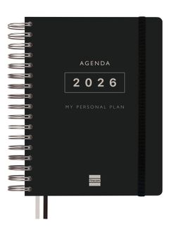 Agenda Tempus 1/4-155X217Mm 1 día página 2026 Negro