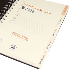Agenda Tempus 1/4-155X217Mm 1 día página 2026 Negro