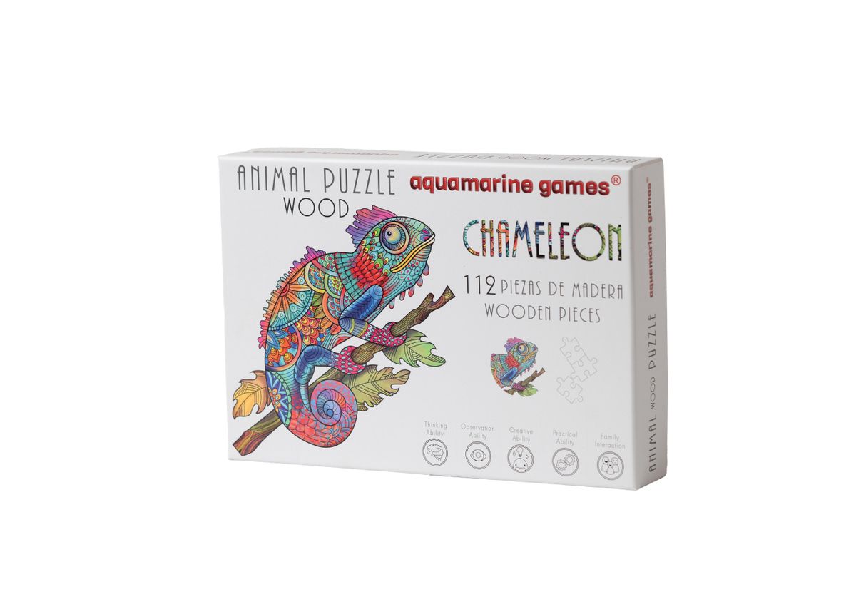 ANIMAL WOOD PUZZLE CHAMALEON