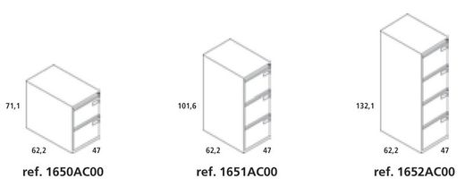 Archivadores metálicos. 3 tamaños