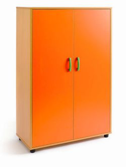 Armario cerrado de melamina haya de 5 alturas