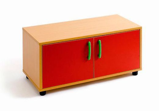 Armario cerrado de melamina haya de 5 alturas