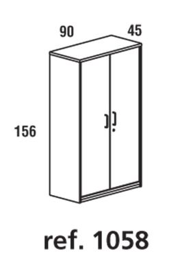 Armário de escritório fechado 156x90x45