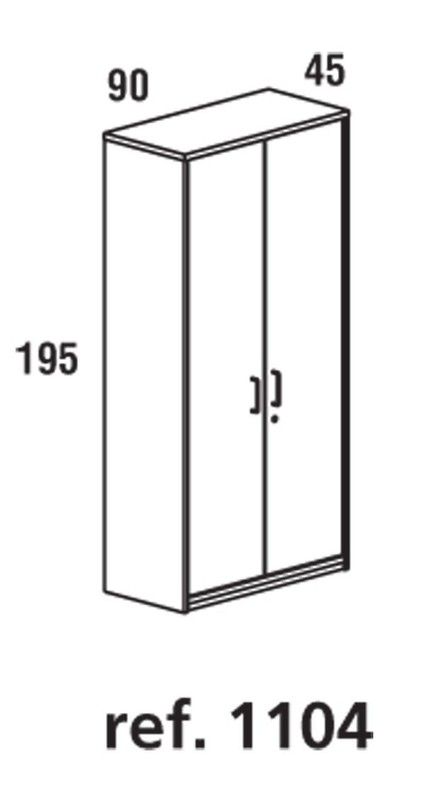 Armário de escritório fechado 195x90x45