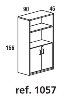 Armário de escritório fechado inferior 156x90x45