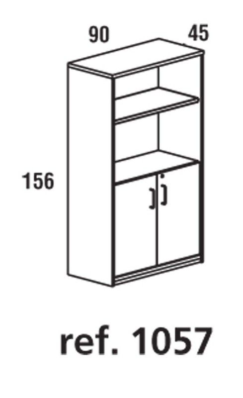Armário de escritório fechado inferior 156x90x45