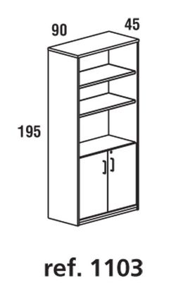 Armário de escritório fechado inferior 195x90x45