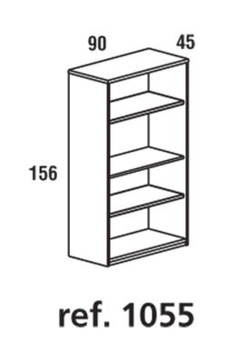 Armários de escritório abertos 156x90x45cm.