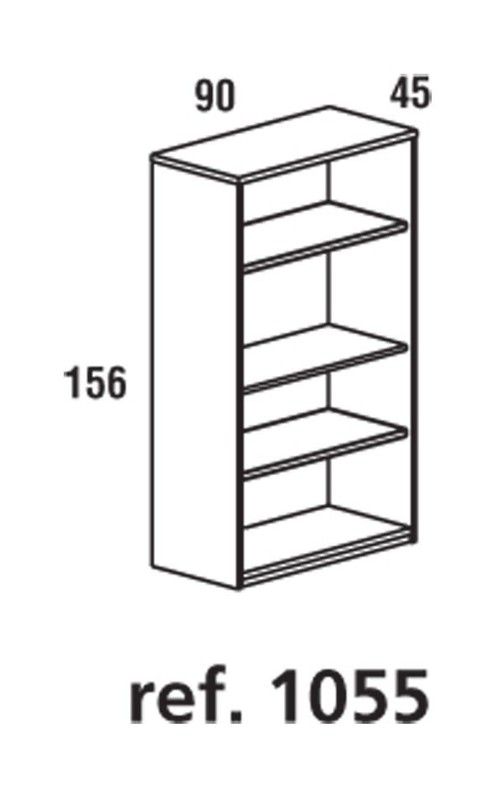 Armários de escritório abertos 156x90x45cm.