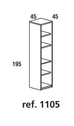 Armários de escritório aberto 195x45x45cm