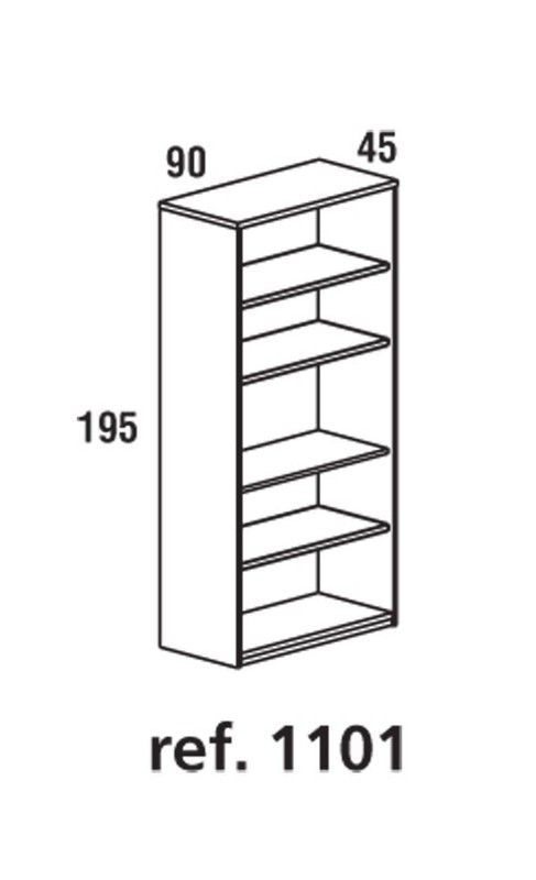 Armários de escritório abertos 195x90x45cm.