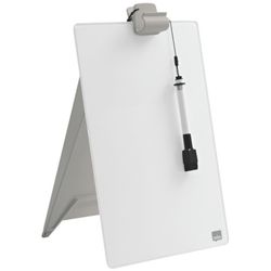 Nobo Pupitre de Bureau en Verre, Blanc Brillant