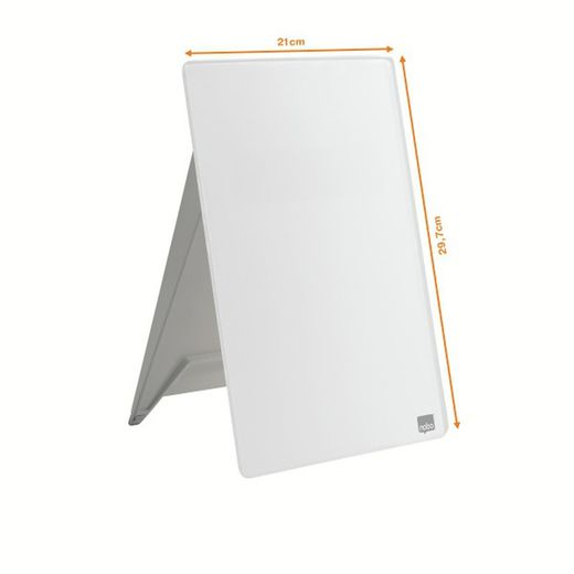 Nobo Pupitre de Bureau en Verre, Blanc Brillant