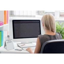Nobo Pupitre de Bureau en Verre, Blanc Brillant