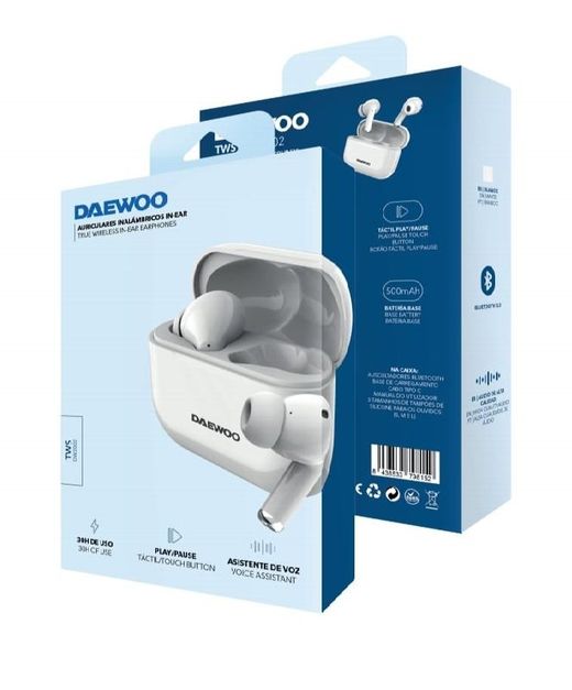 Daewoo Tws Bluetooth 5.3 Fone De Ouvido Branco 40Mah/500Mah