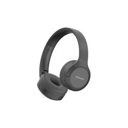 Fone de ouvido Bluetooth preto com faixa de cabeça