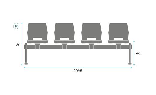 Banc SLIM B. Deux tailles et quatre couleurs