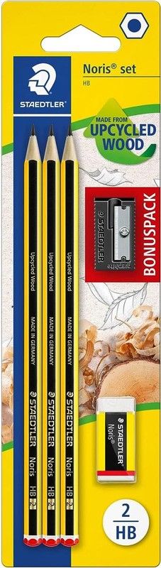 Blister de 3 Lápis Noris HB + 1 Borracha + 1 Apontador de Lápis