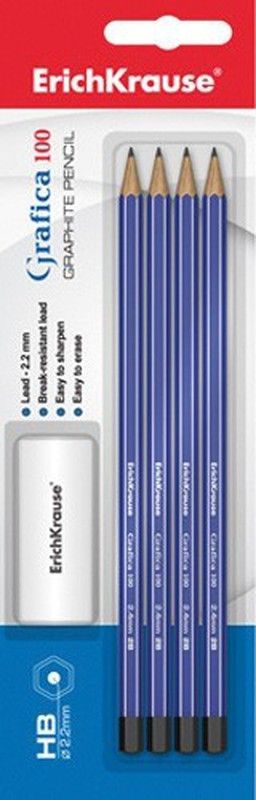 Blister 4 crayons erich krause avec gomme