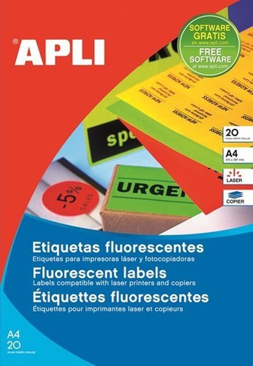 Blister apli rótulos de cores fluorescentes