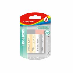 Blíster con 2 gomas de borrar Keyroad. Colores Metálicos