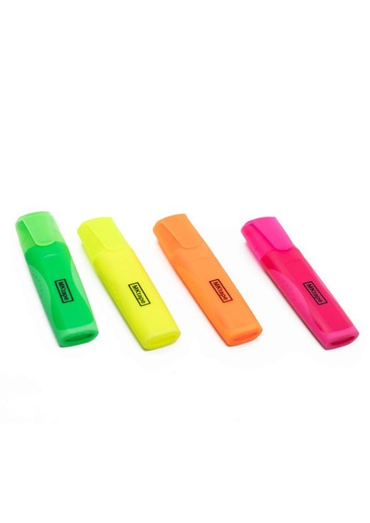 Blister avec 4 lampes fluorescentes (Jaune-Orange-Vert-Rose)