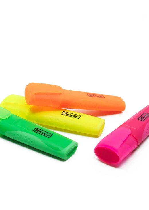 Blister avec 4 lampes fluorescentes (Jaune-Orange-Vert-Rose)