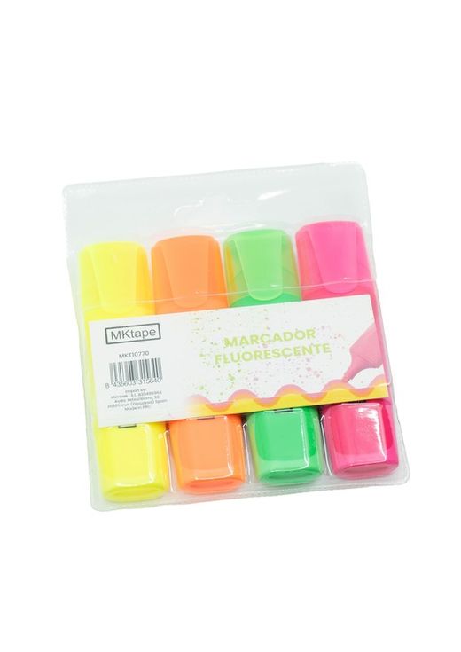 Blister avec 4 lampes fluorescentes (Jaune-Orange-Vert-Rose)