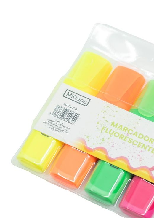 Blister avec 4 lampes fluorescentes (Jaune-Orange-Vert-Rose)