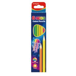 Blister con 6 lápices de colores neón triangulares Keyroad