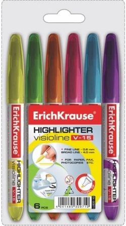 Blister de 6 marqueurs fluorescents Visoline V-15