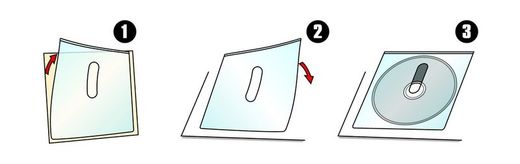 Blister com 8 mangas adesivas para cd/dvd