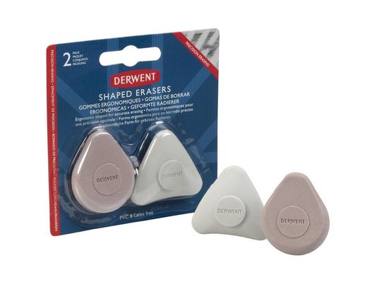 Blister de 2 gommes moulées Derwent