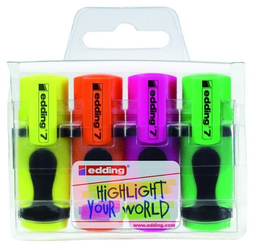 Blister de 4 canetas mini marca-texto fluor