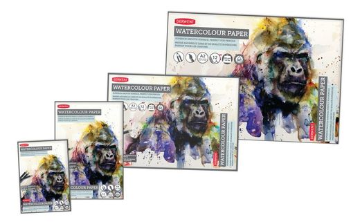 Bloc aquarelle horizontal Derwent A2, 12 feuilles 300 grs