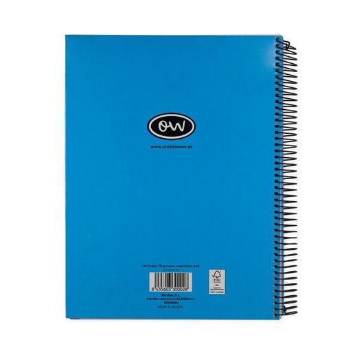 Cuaderno Ocean's Din A-5 microperforado 160h colores Neón