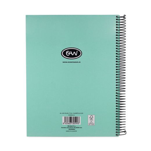 Notebook Ocean's Din A-5 microperfurado 160h cores pastel