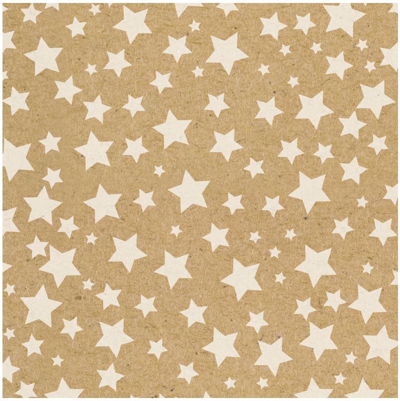 Bobina Papel Regalo 31cm x 80m Estrellas Kraft (KTA1904-J)