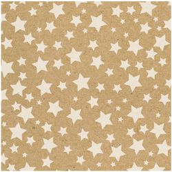Bobina Papel Regalo 31cm x 80m Estrellas Kraft (KTA1904-J)