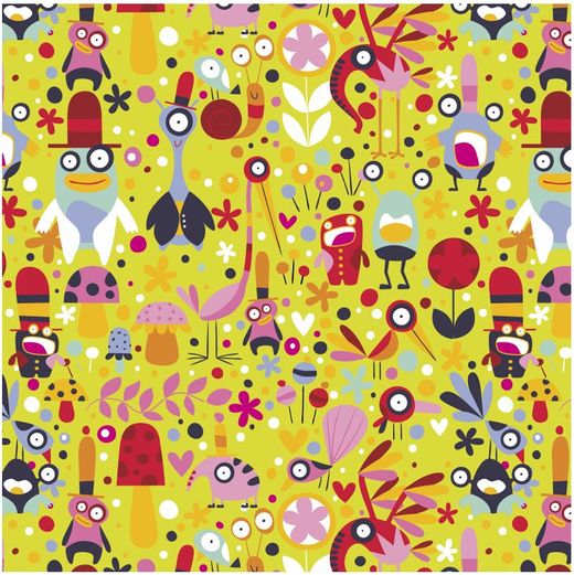 Bobina Papel Regalo 31cm x 80m Infantil Animales Ojos (IN1501-A)