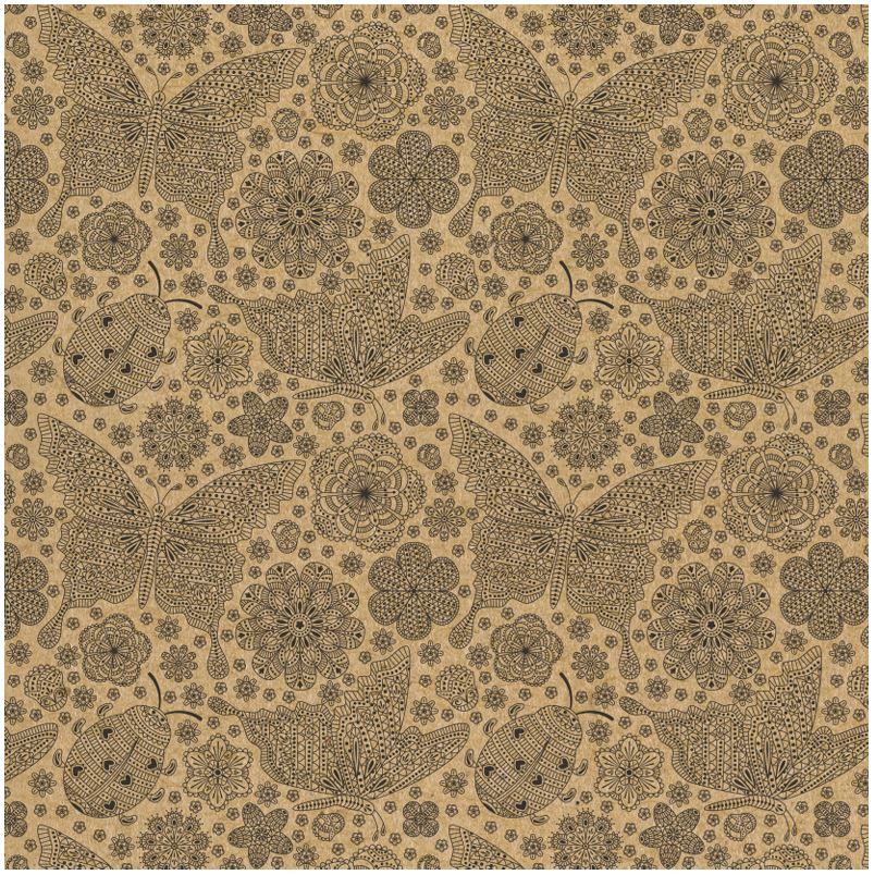 Bobina Papel Regalo 62cm x 80m Mariposas Kraft (CH2304-KC)